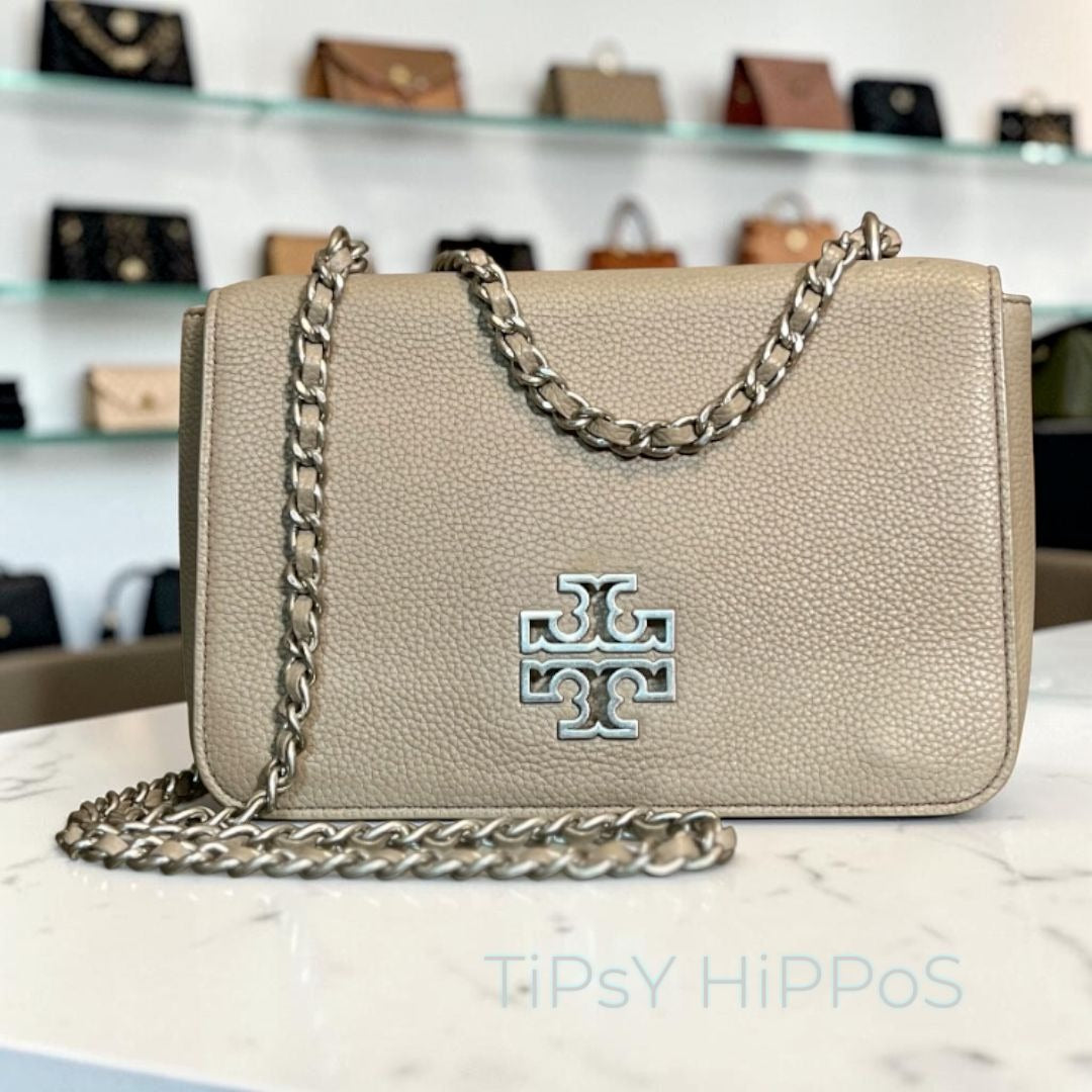 Tory Burch Grey and Silver Britten Shoulder Bag / Crossbody 998066