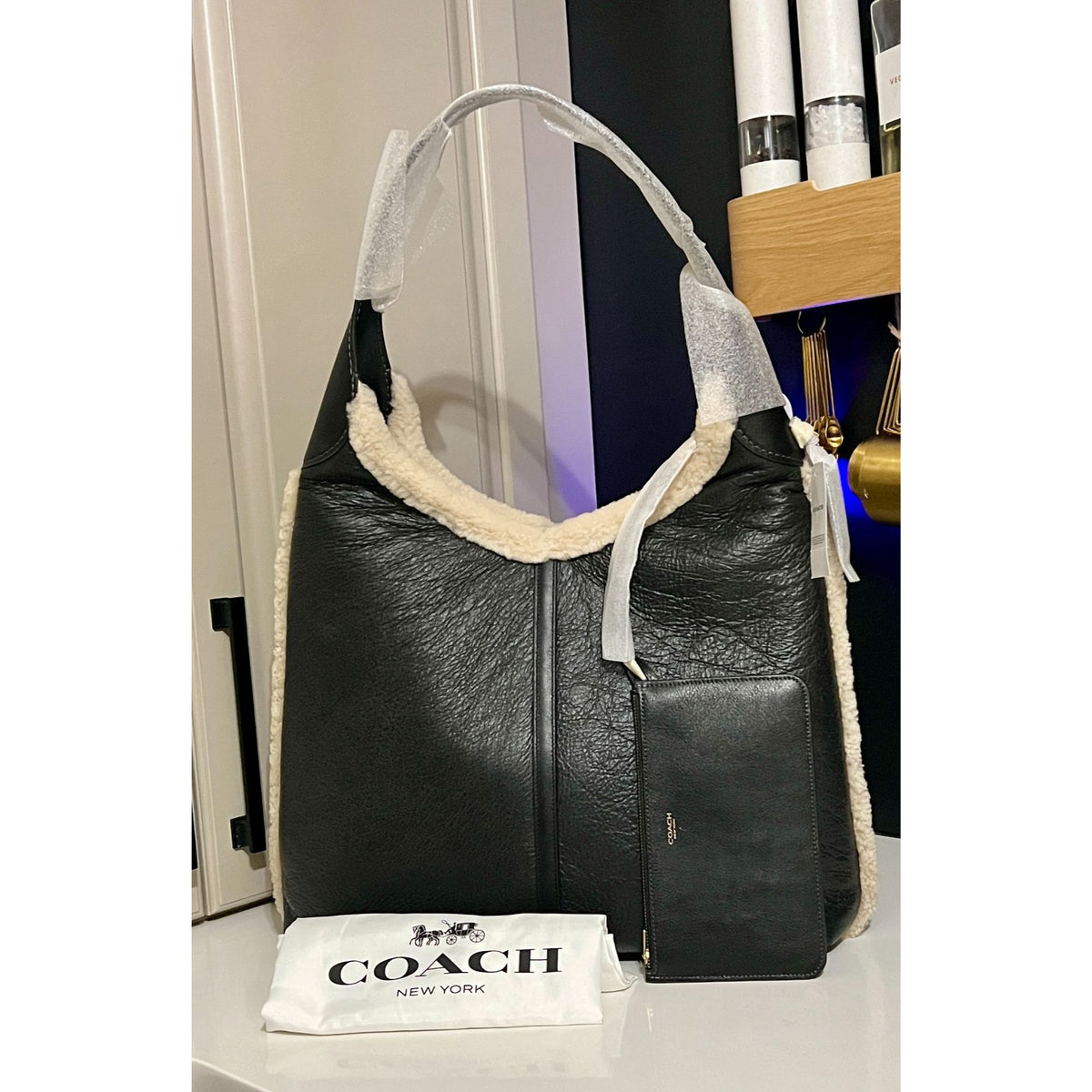 Authentic Coach Brooklyn 39 in black and shepherd handbag