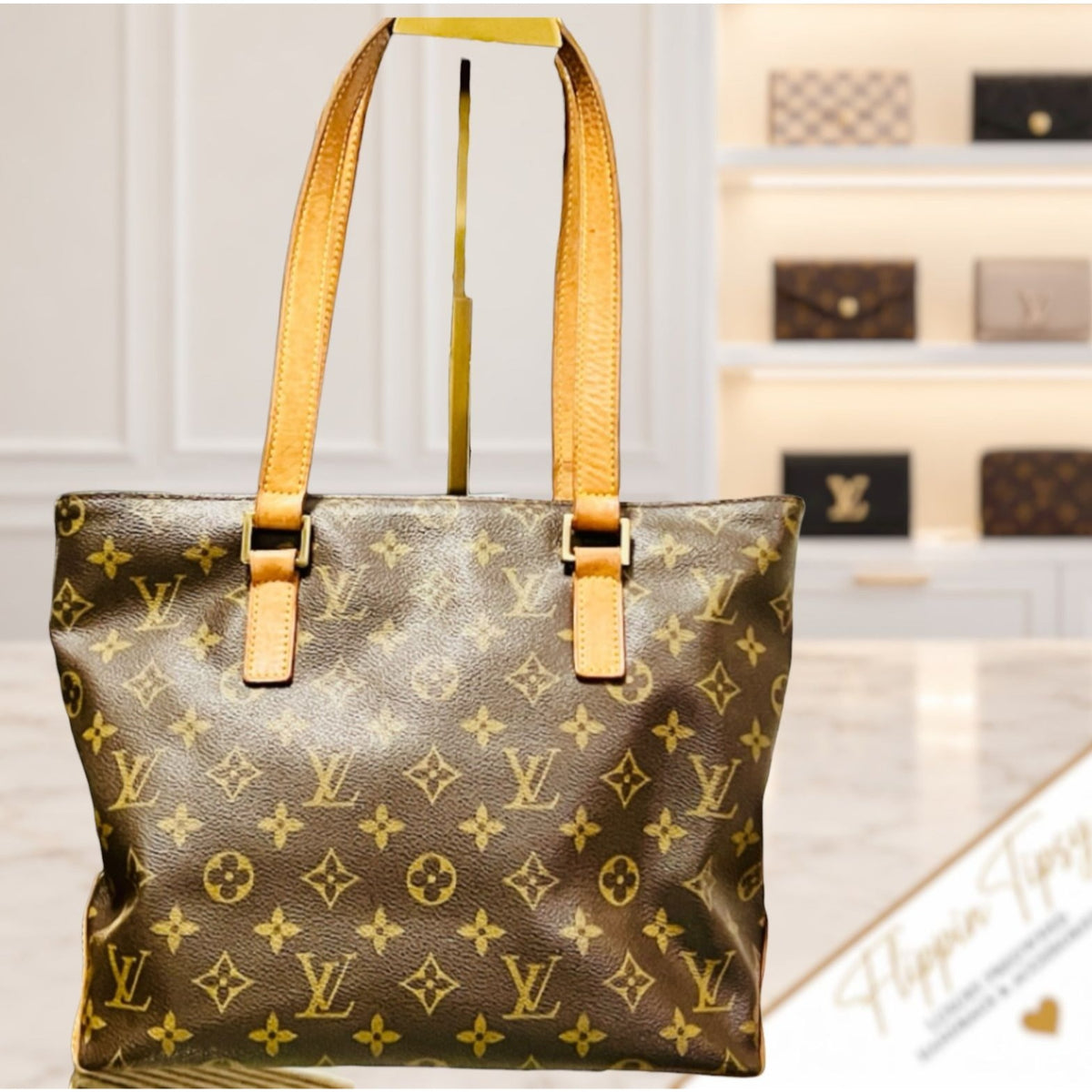 Authenticated!! Louis Vuitton Monogram Cabas Piano Monogram Shoulder Bag