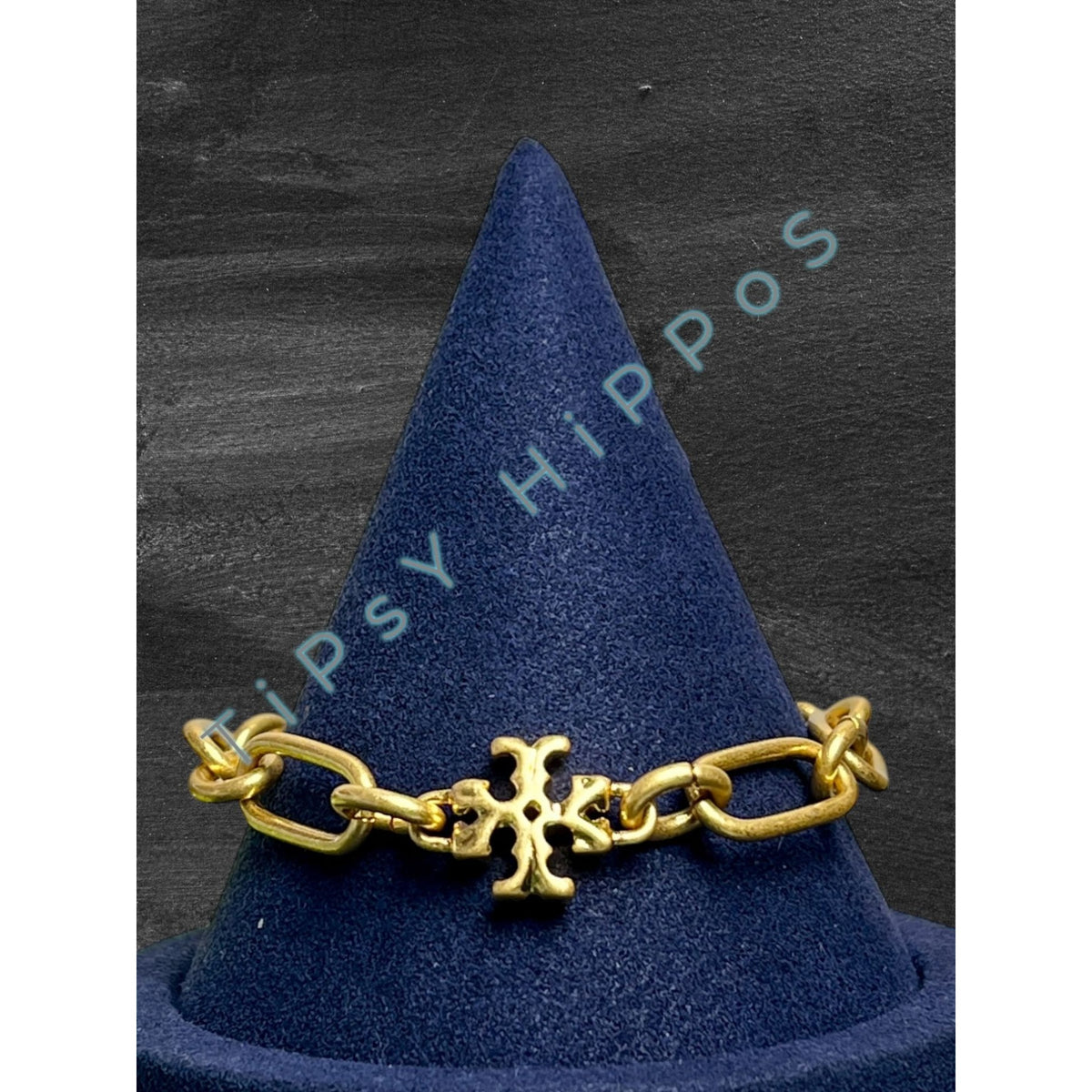 AUTHENTIC TORY BURCH GOLD ROXANNE CHAINLINK BRACELET