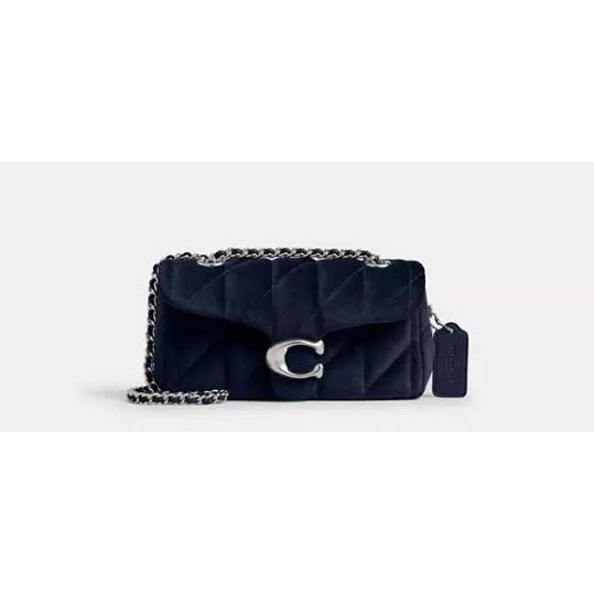 NEW WITH TAGS!! SOLD OUT! AUTHENTIC Coach Blue Velvet Quilted Tabby 20. (807A240P)