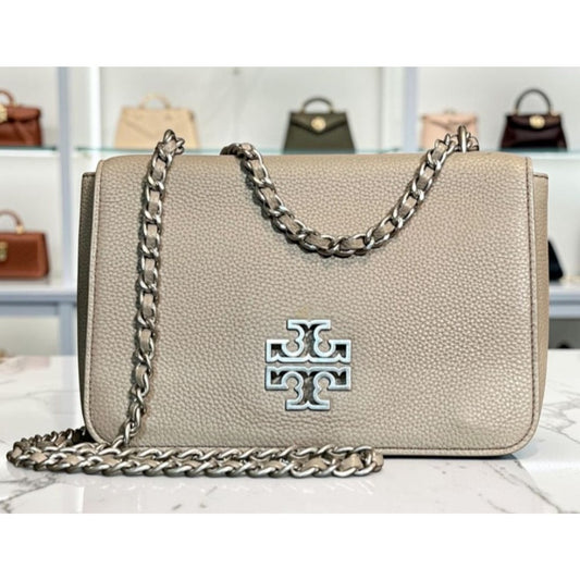 Tory Burch Grey and Silver Britten Shoulder Bag / Crossbody 998066