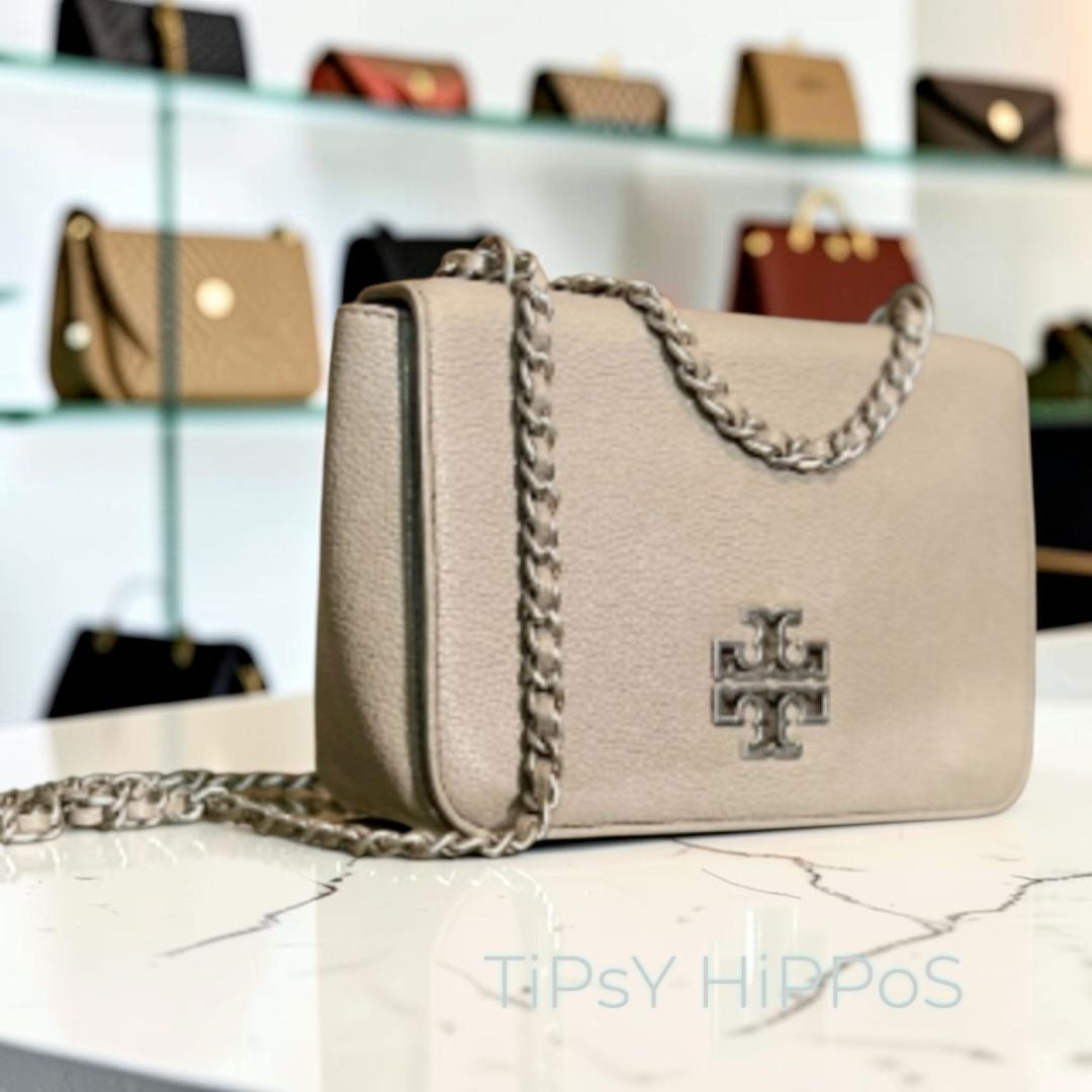 Tory Burch Grey and Silver Britten Shoulder Bag / Crossbody 998066
