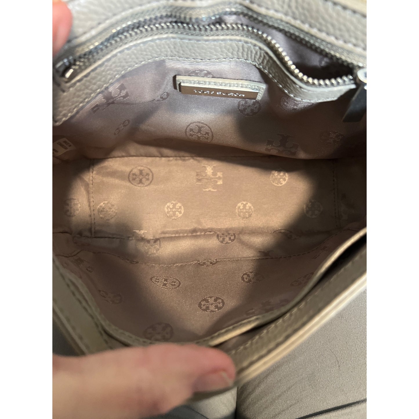 Tory Burch Grey and Silver Britten Shoulder Bag / Crossbody 998066