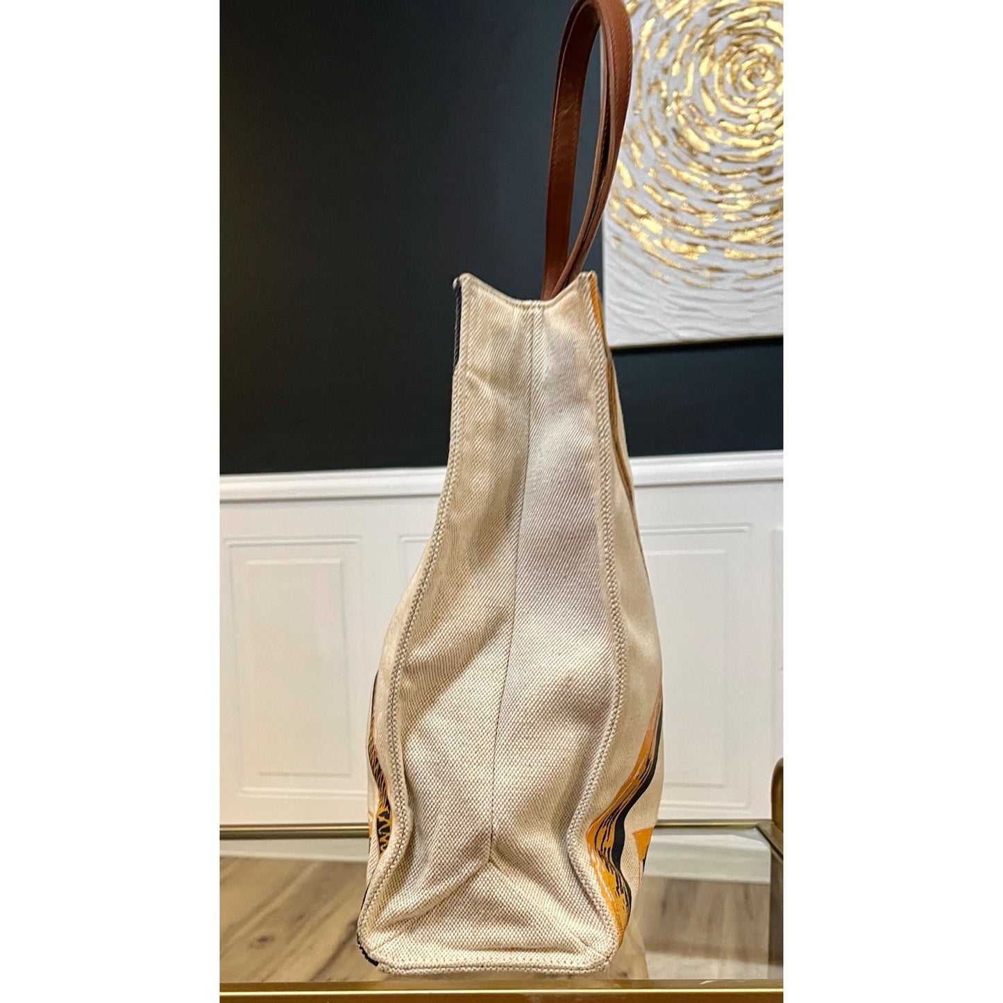 ✺ AUTHENTIC TORY BURCH ORANGE CANVAS LOGO SHOULDER BAG