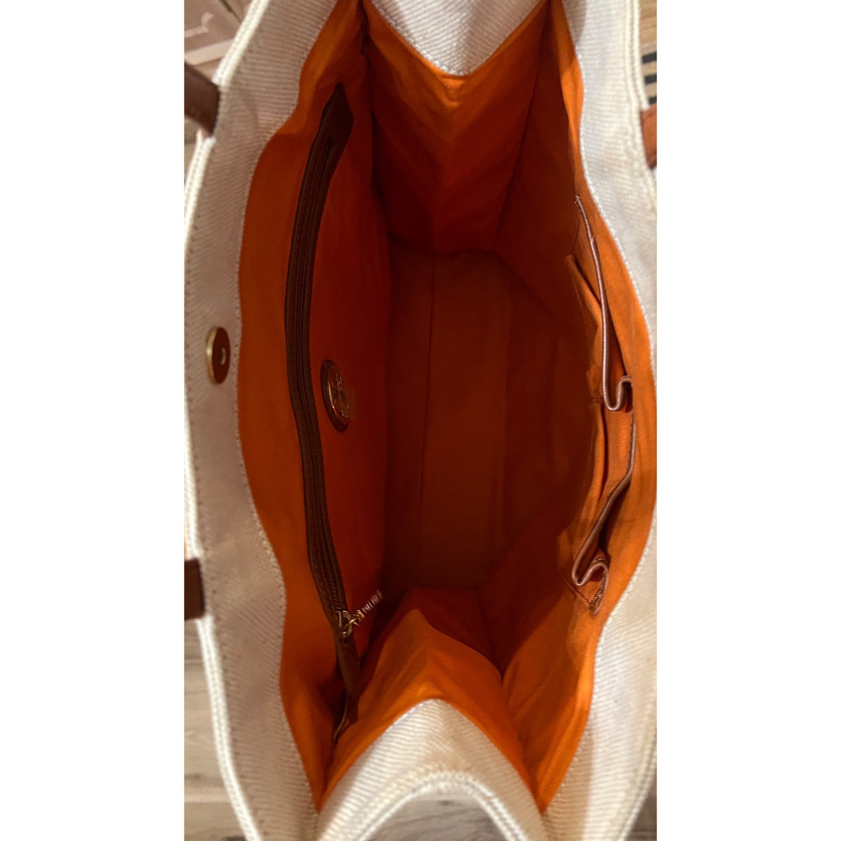 ✺ AUTHENTIC TORY BURCH ORANGE CANVAS LOGO SHOULDER BAG
