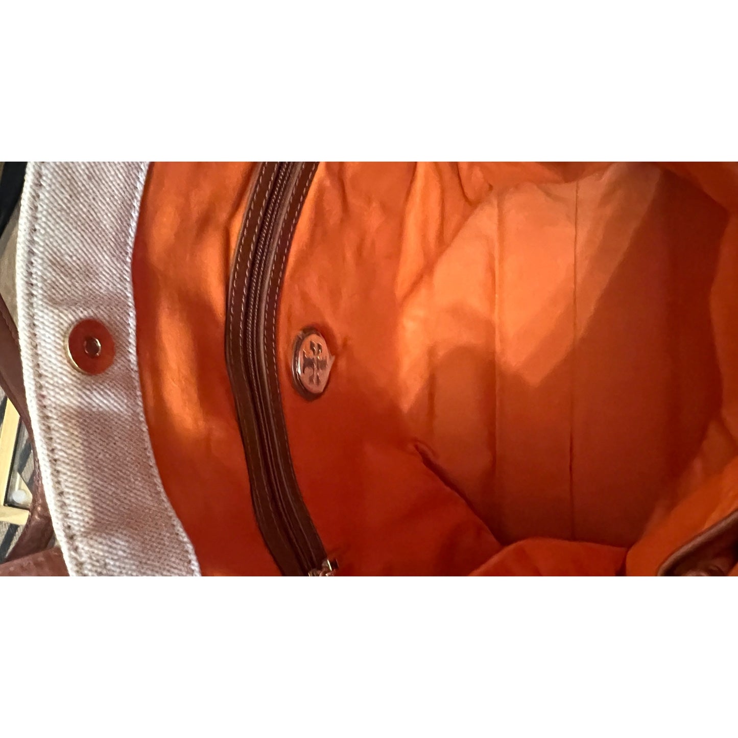 ✺ AUTHENTIC TORY BURCH ORANGE CANVAS LOGO SHOULDER BAG