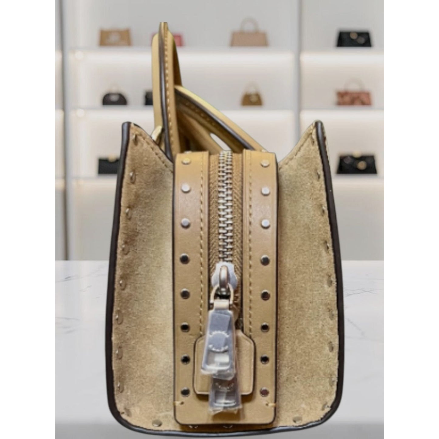✺ AUTHENTICATED NEW! Coach Rogue 26 Tan Suede Leather Handbag WITH COA