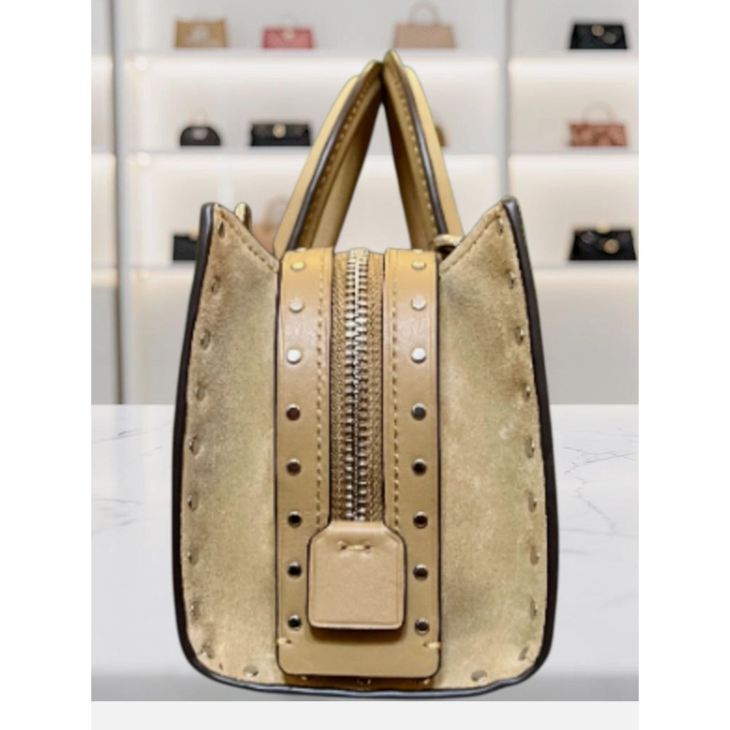 ✺ AUTHENTICATED NEW! Coach Rogue 26 Tan Suede Leather Handbag WITH COA