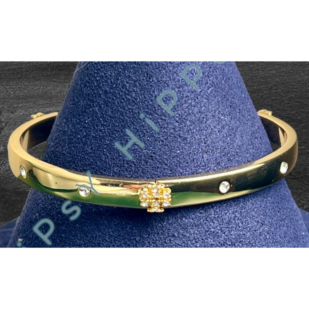 NEW!  Beautiful Tory Burch Kira Gold Bangle with Crystal Accents   10168