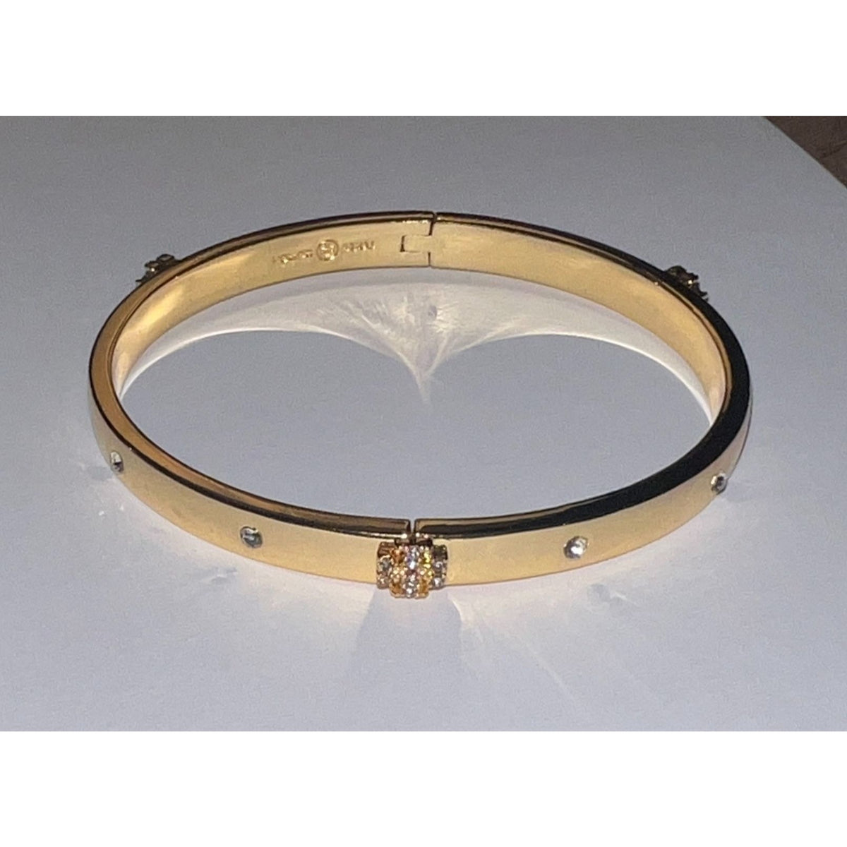 NEW!  Beautiful Tory Burch Kira Gold Bangle with Crystal Accents   10168