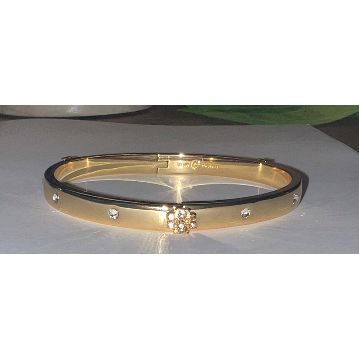 NEW!  Beautiful Tory Burch Kira Gold Bangle with Crystal Accents   10168