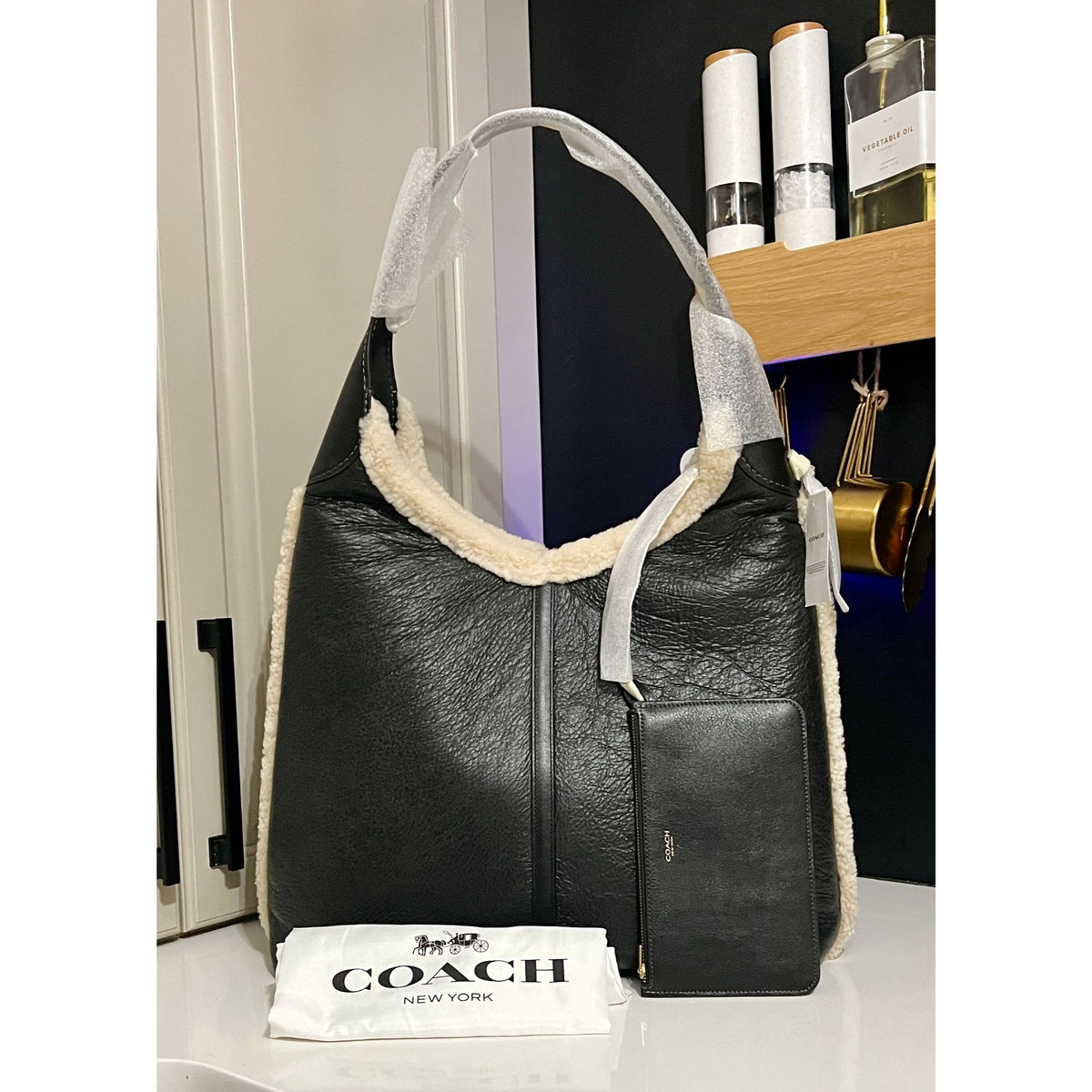 Authentic Coach Brooklyn 39 in black and shepherd handbag