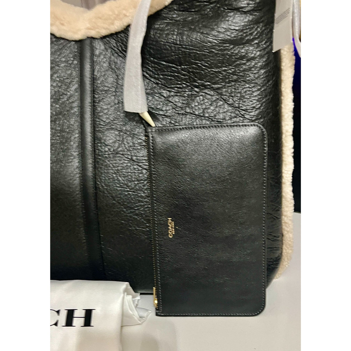 Authentic Coach Brooklyn 39 in black and shepherd handbag