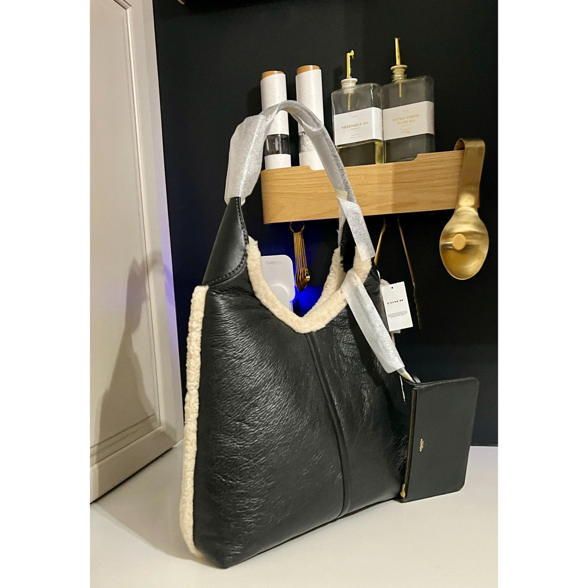 Authentic Coach Brooklyn 39 in black and shepherd handbag