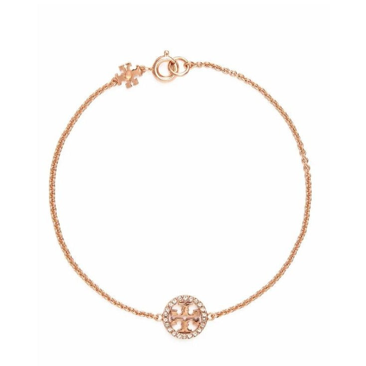 Tory Burch Rose Gold MILLER PAVÉ CHAIN BRACELET AND STUD EARRING SET.   727T40P