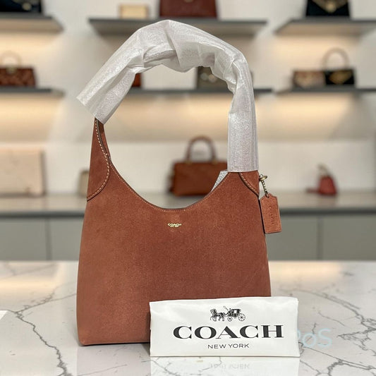 Coach Clay Suede Brooklyn 28 With Gold Hardware & Dust Bag 720A177PY