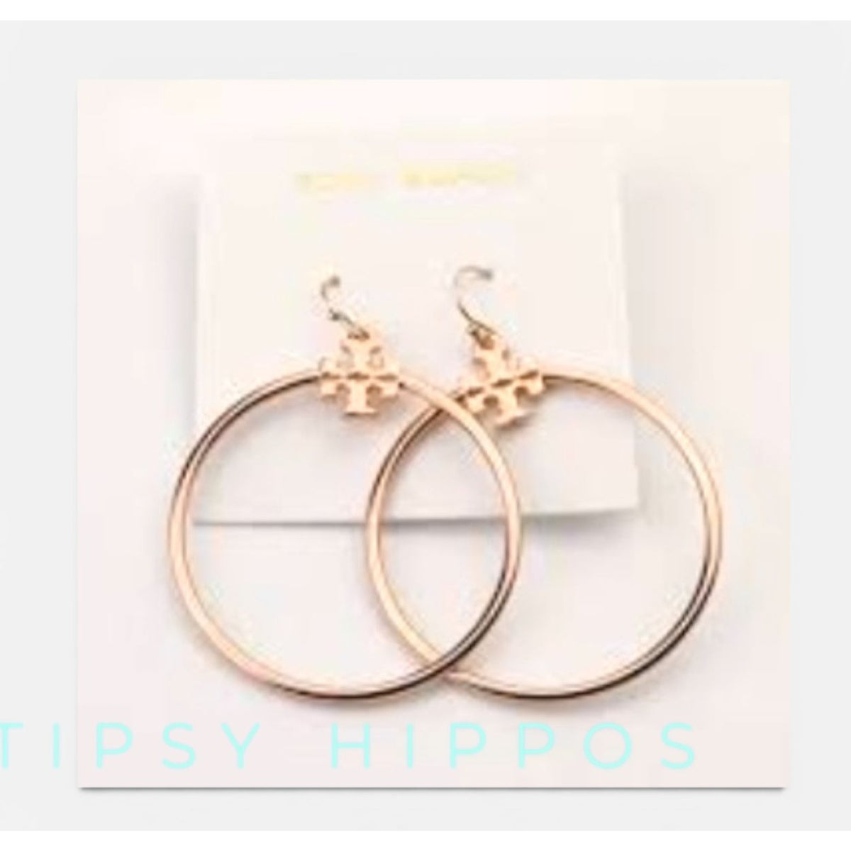 NEW!!  TORY BURCH ROSE GOLD HOOP EARRINGS