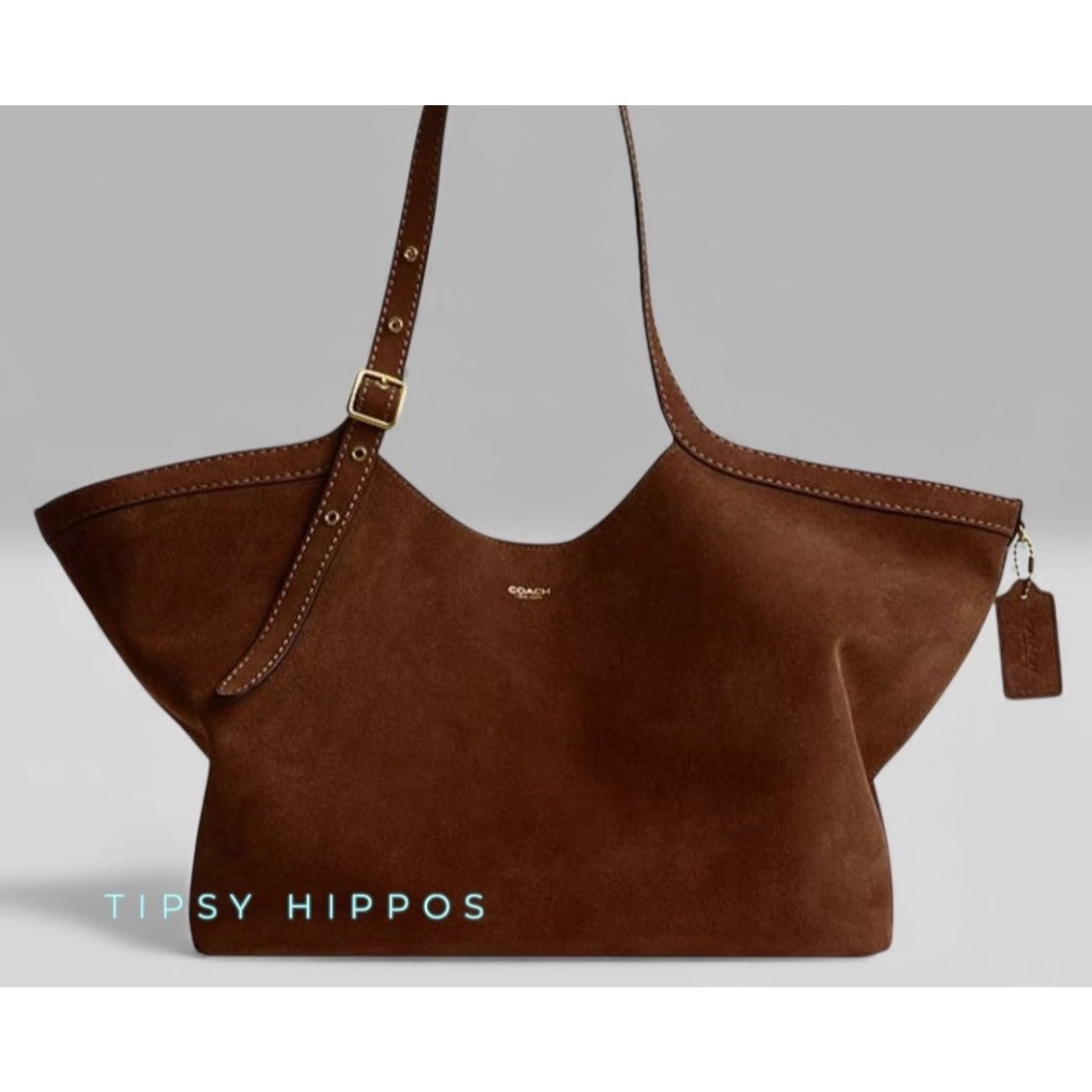 STUNNING! AUTHENTIC COACH GRAMERCY HANDBAG IN WARM BROWN SUEDE
