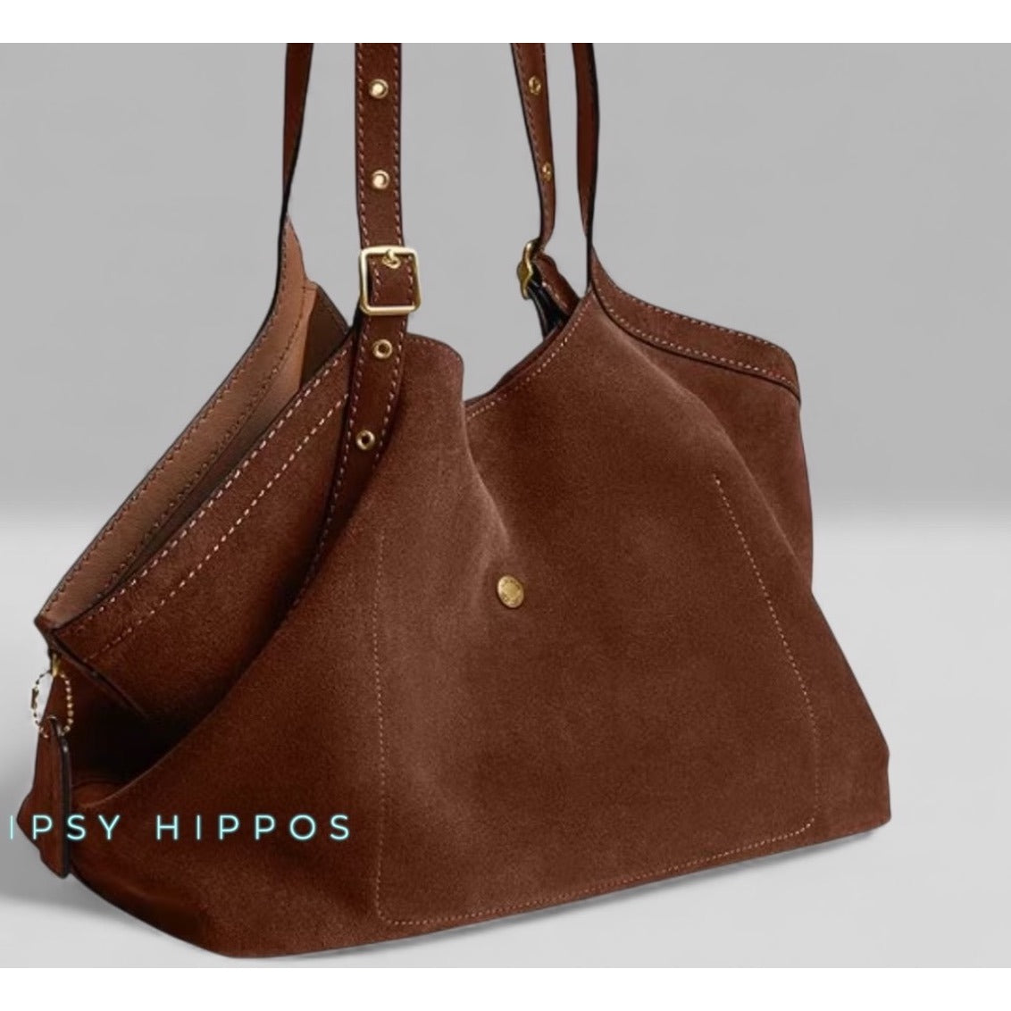 STUNNING! AUTHENTIC COACH GRAMERCY HANDBAG IN WARM BROWN SUEDE