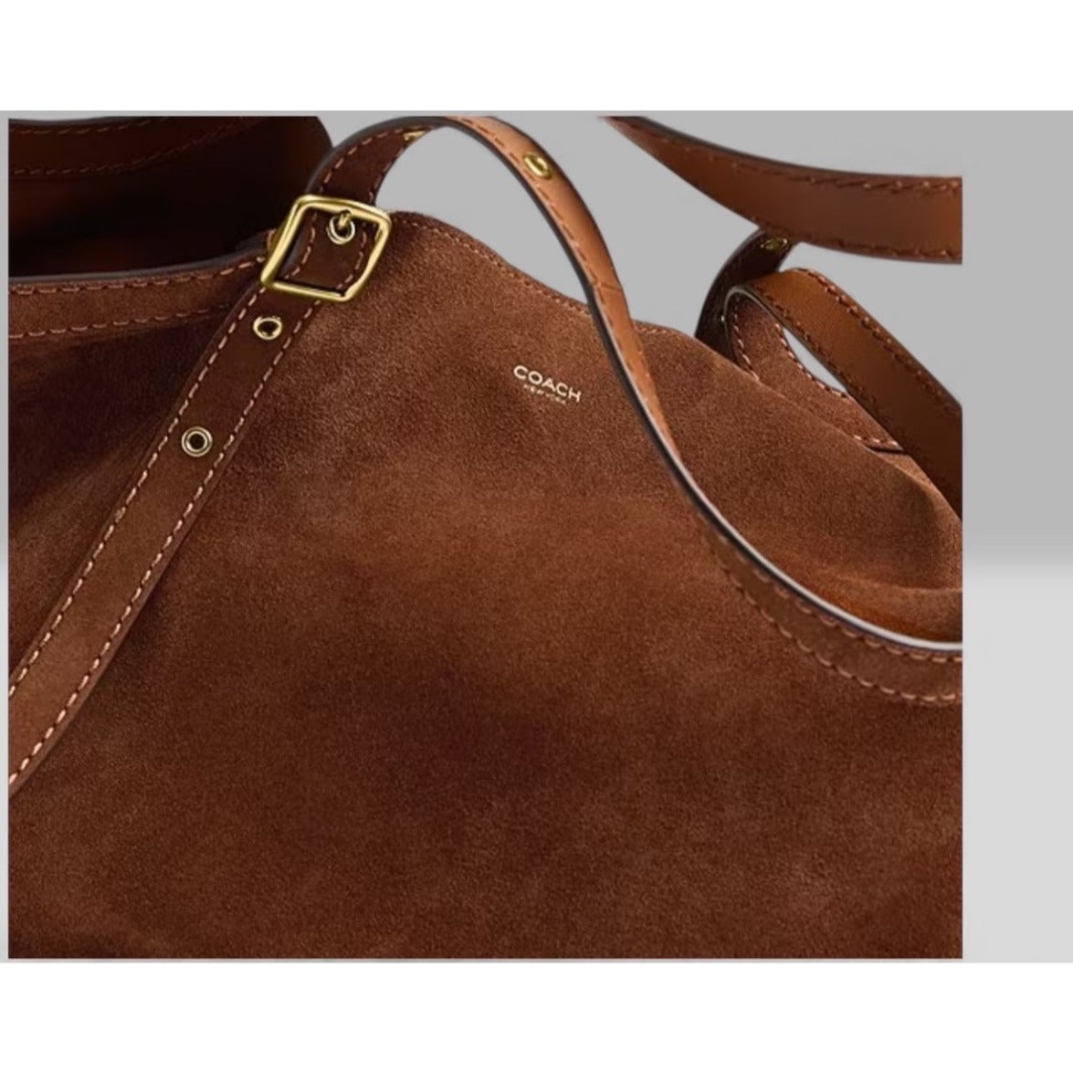 STUNNING! AUTHENTIC COACH GRAMERCY HANDBAG IN WARM BROWN SUEDE