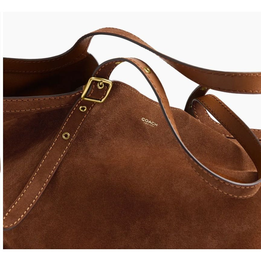 STUNNING! AUTHENTIC COACH GRAMERCY HANDBAG IN WARM BROWN SUEDE