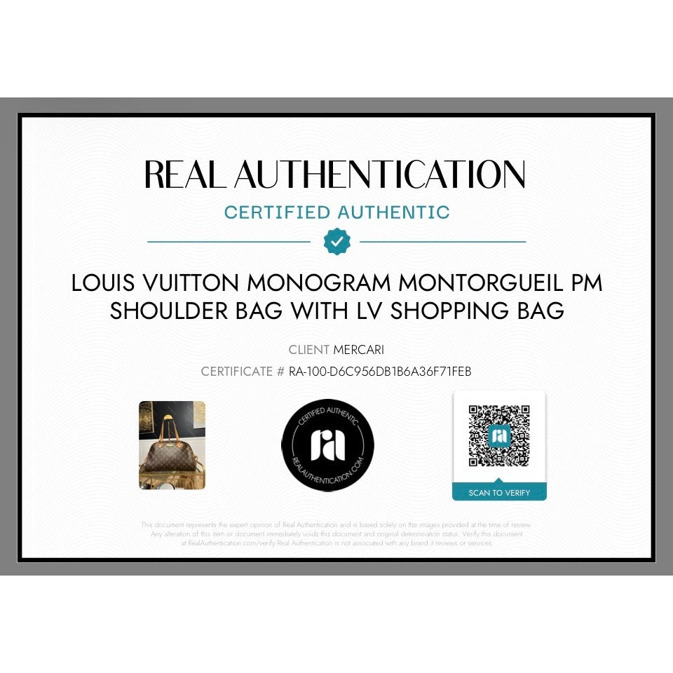 Louis Vuitton Monogram Montorgueil PM Shoulder Bag with LV Shopping Bag