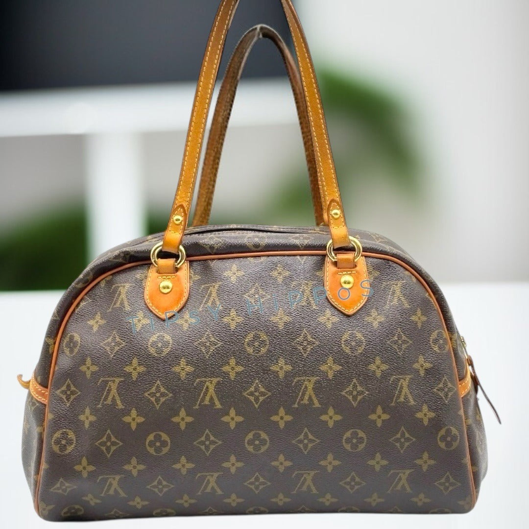 Louis Vuitton Monogram Montorgueil PM Shoulder Bag with LV Shopping Bag