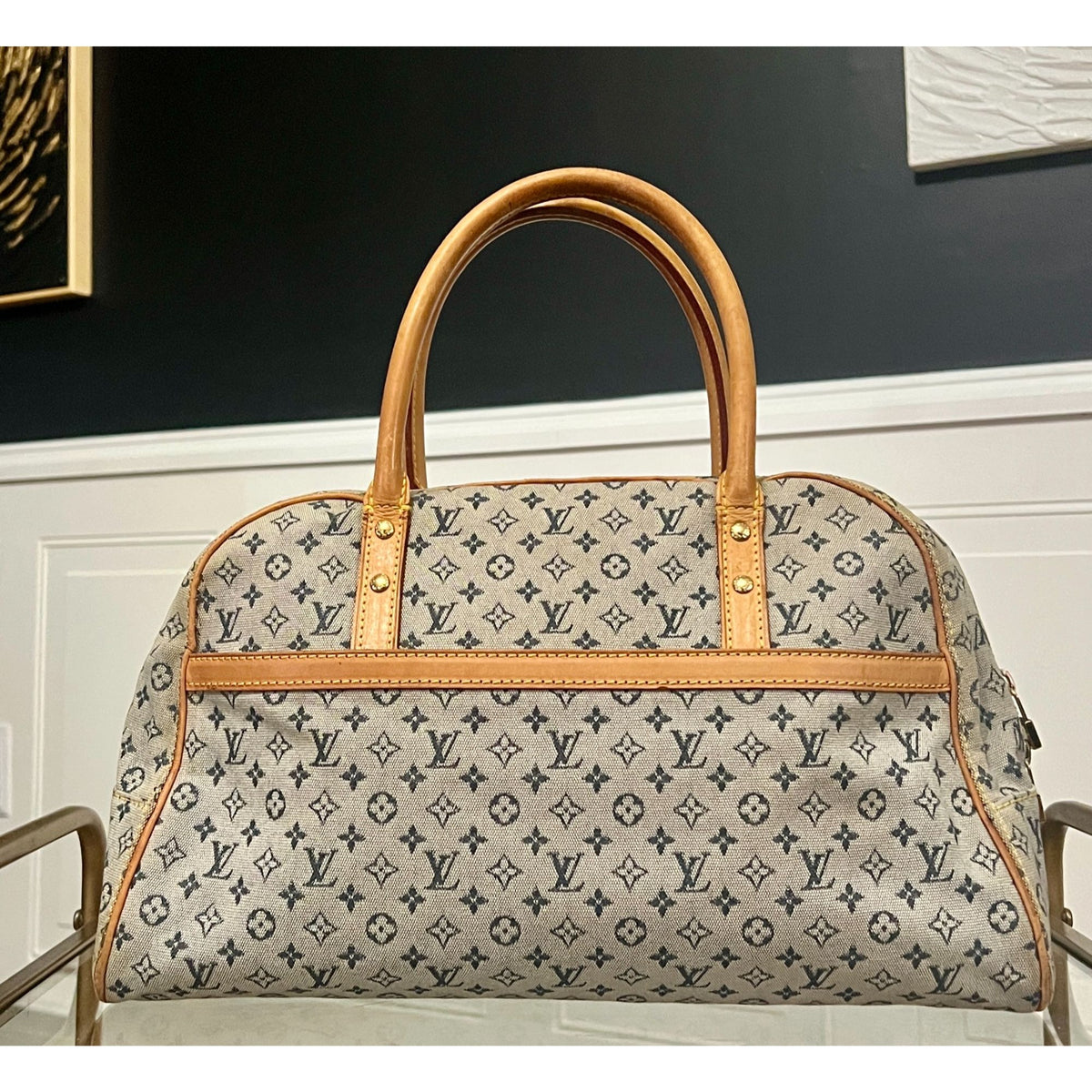 Louis Vuitton Vintage Blue Monogram Mini Lin Marie Bag 623E215P