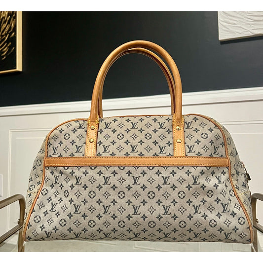 Louis Vuitton Vintage Blue Monogram Mini Lin Marie Bag 623E215P
