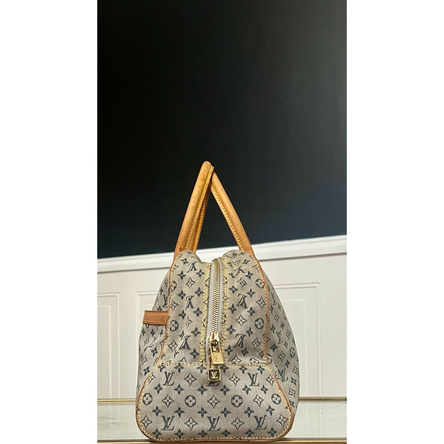 Louis Vuitton Vintage Blue Monogram Mini Lin Marie Bag 623E215P