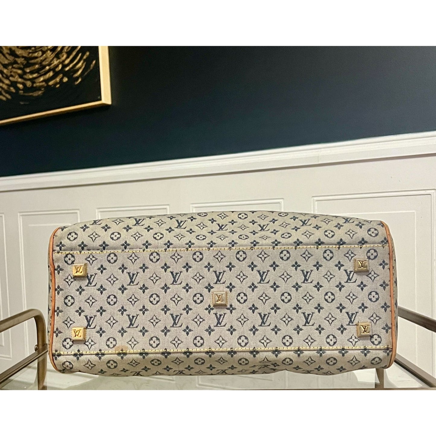 Louis Vuitton Vintage Blue Monogram Mini Lin Marie Bag 623E215P
