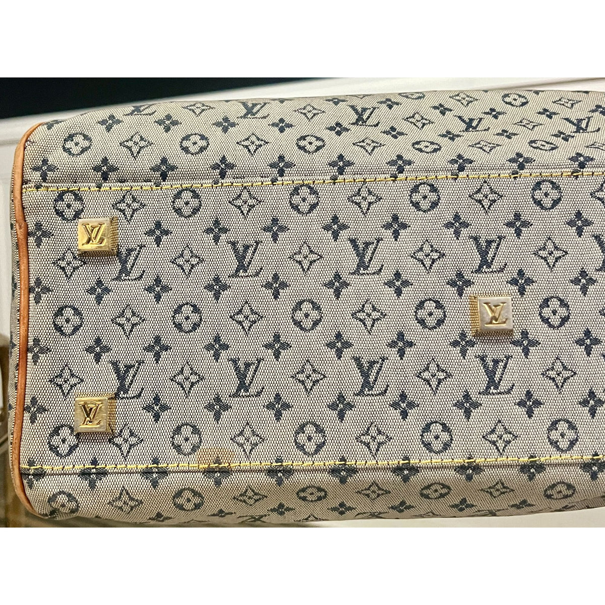 Louis Vuitton Vintage Blue Monogram Mini Lin Marie Bag 623E215P