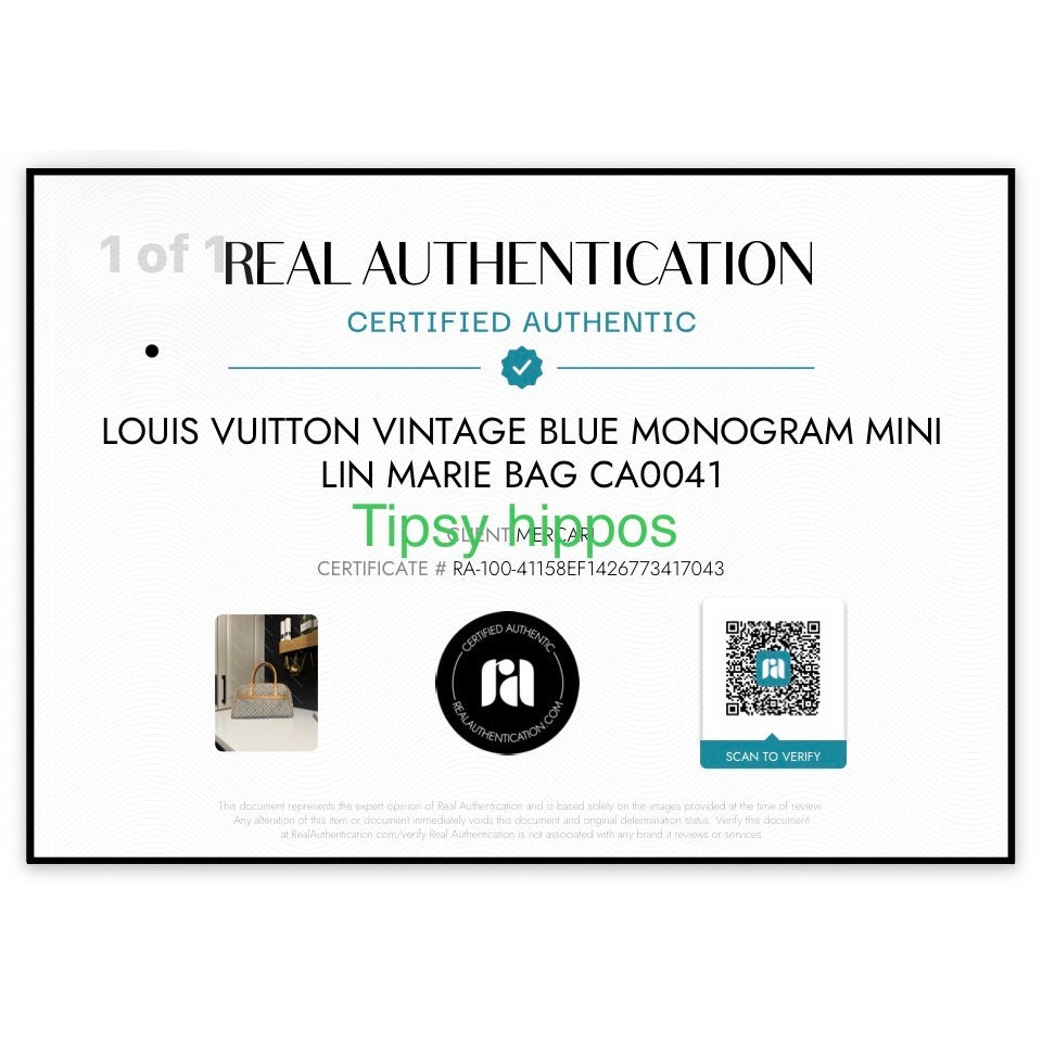Louis Vuitton Vintage Blue Monogram Mini Lin Marie Bag 623E215P