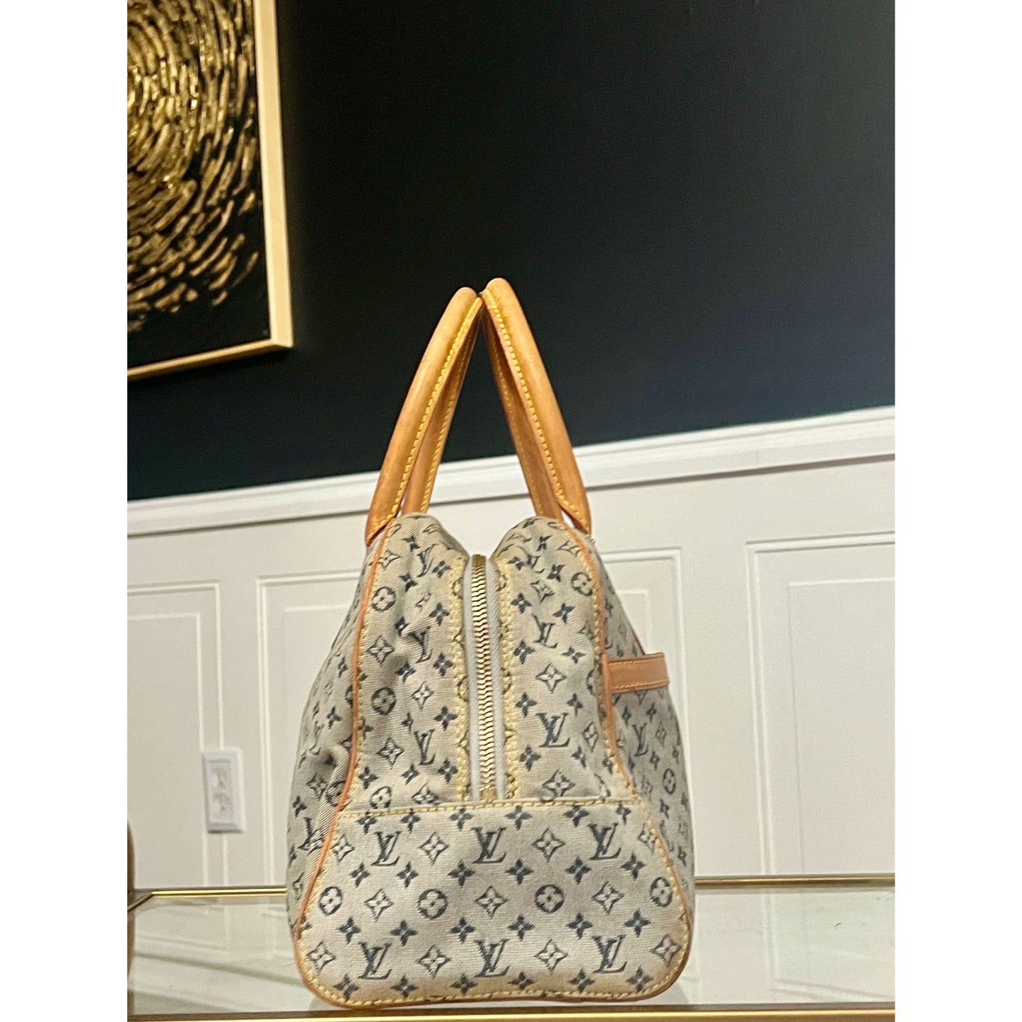 Louis Vuitton Vintage Blue Monogram Mini Lin Marie Bag 623E215P