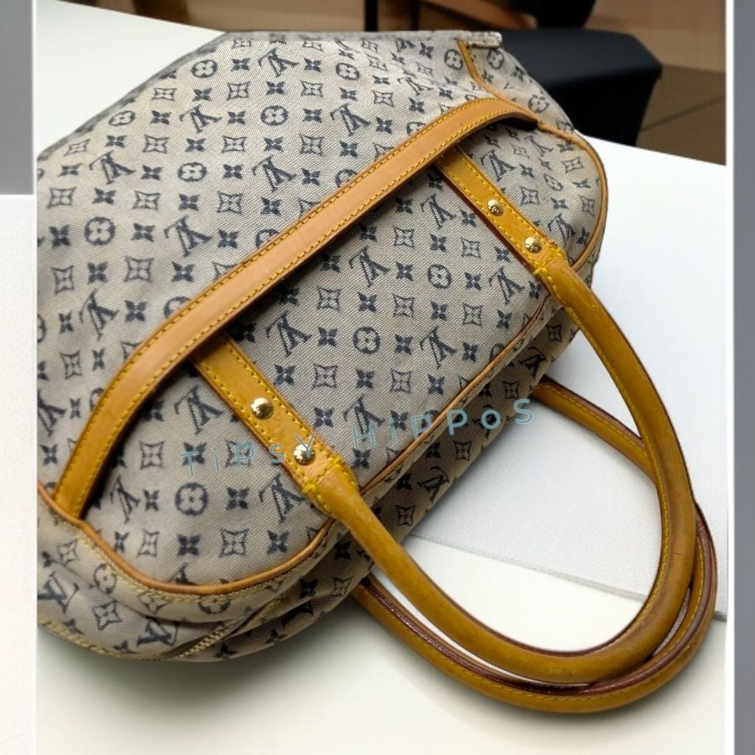 Louis Vuitton Vintage Blue Monogram Mini Lin Marie Bag 623E215P