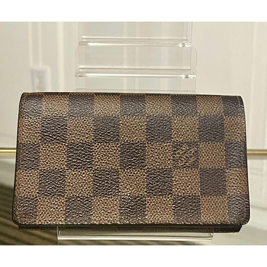 Louis Vuitton Damier Ebene Compact Wallet - Vintage Canvas Bifold