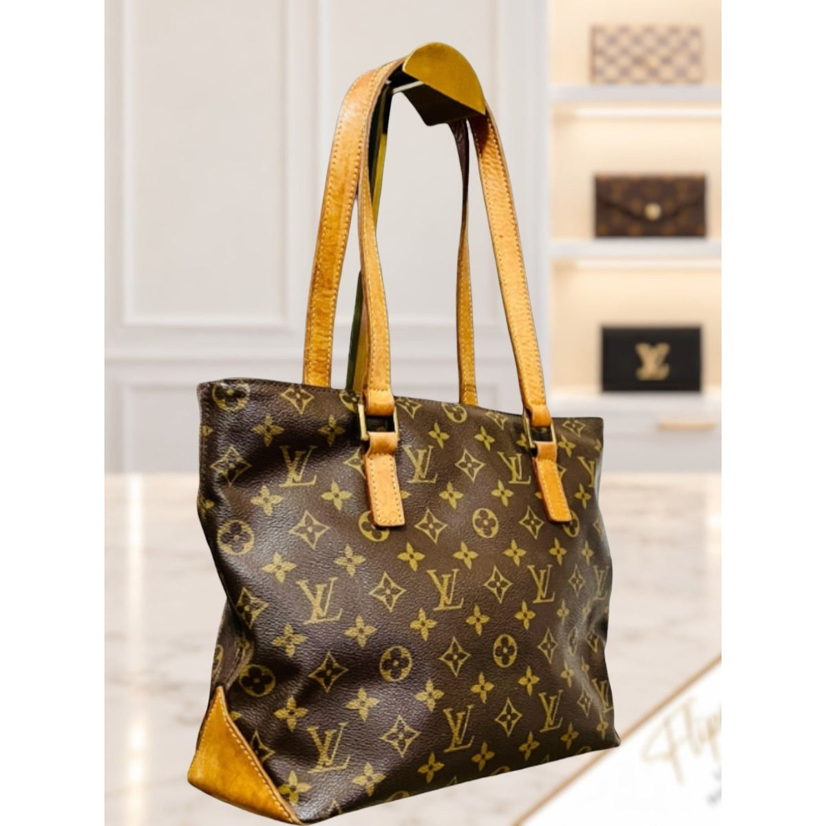 Authenticated!! Louis Vuitton Monogram Cabas Piano Monogram Shoulder Bag