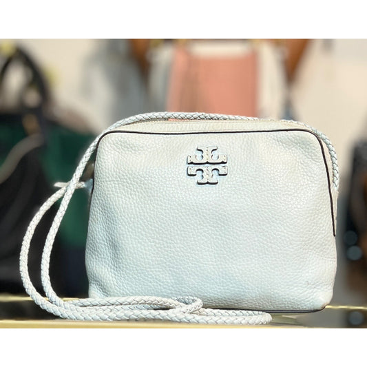 Adorable Tory Burch Baby Blue Leather McGraw with Ropped Strap