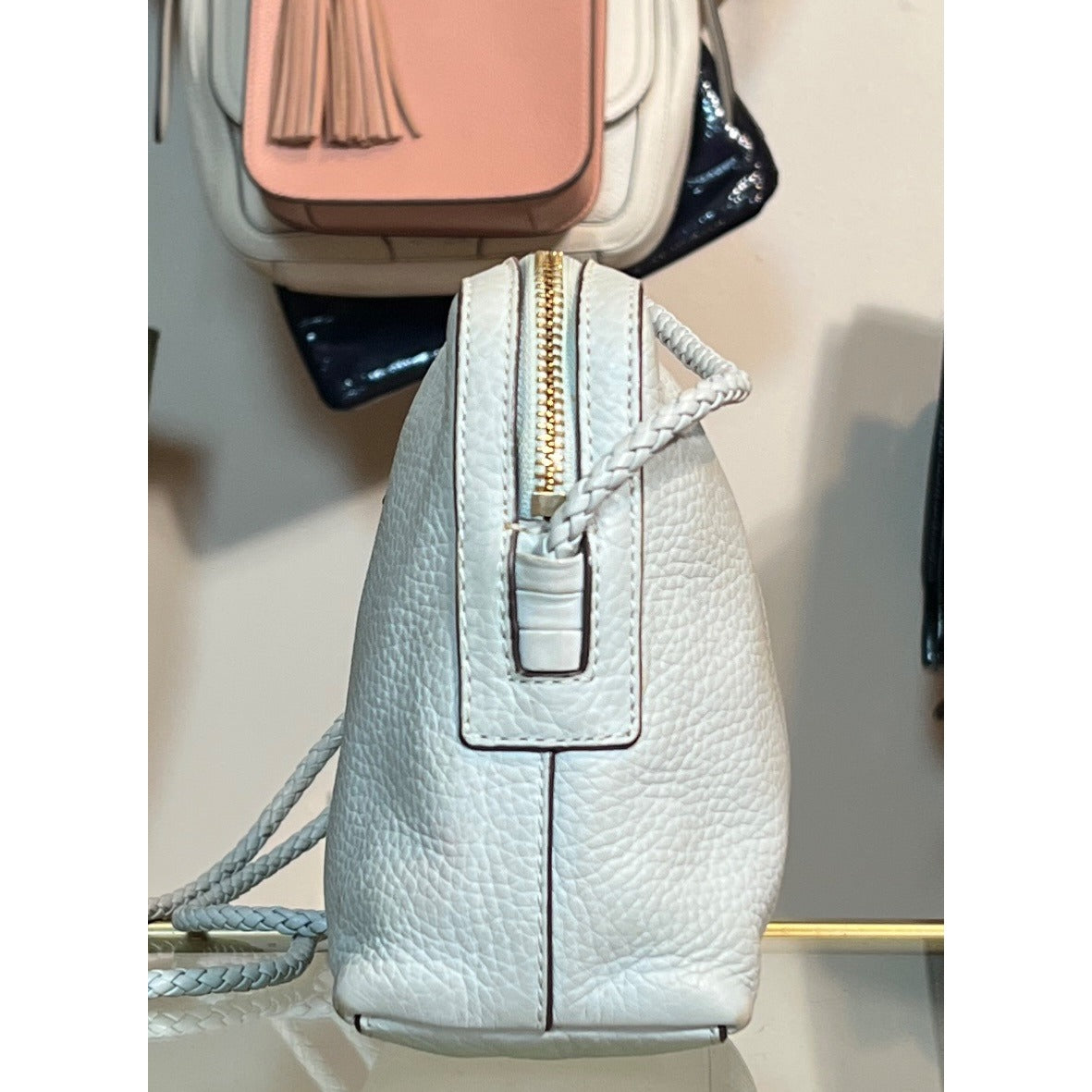 Adorable Tory Burch Baby Blue Leather McGraw with Ropped Strap