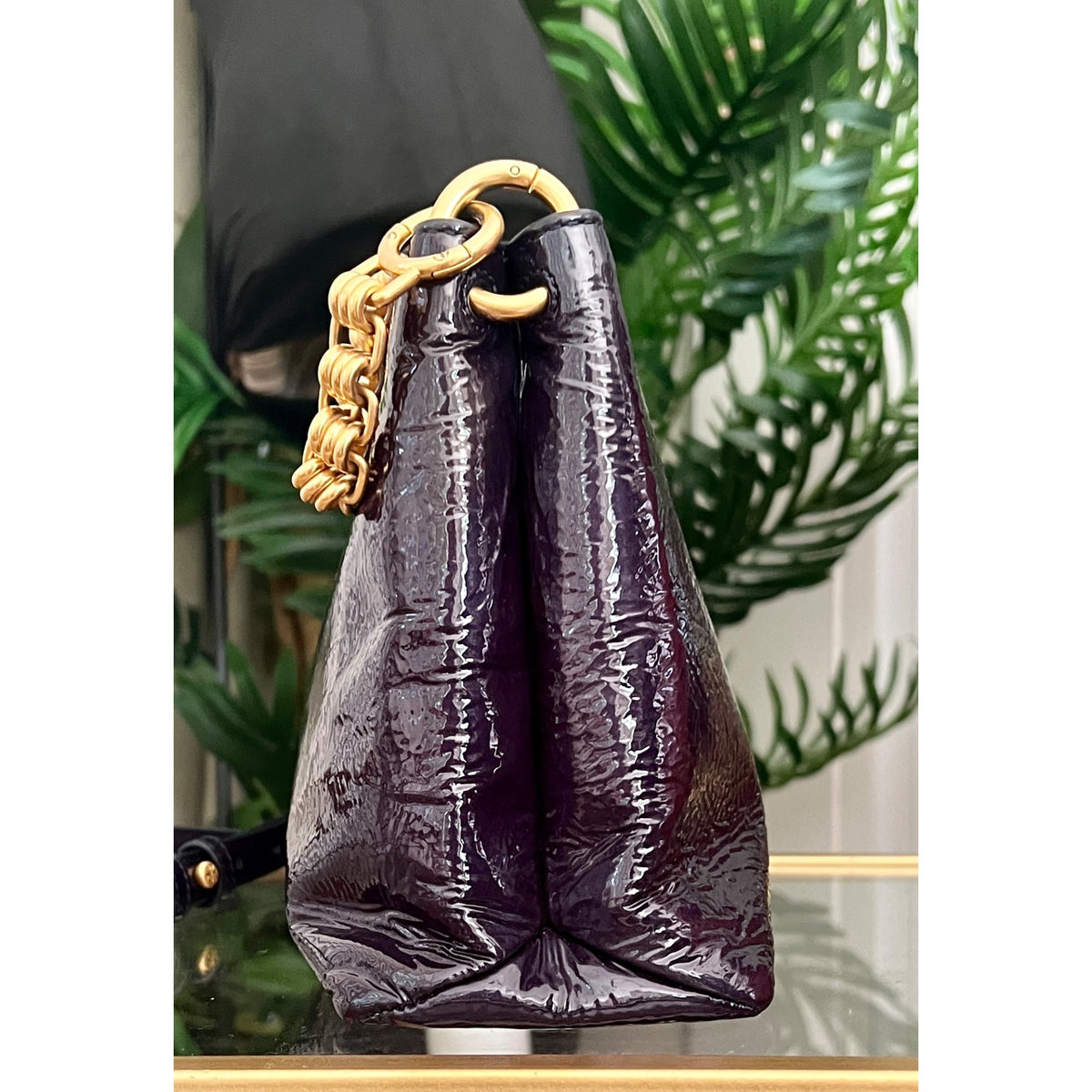 TORY BURCH BLUE CRINKLE LEATHER PRICELLA HANDBAG  ✺✺
