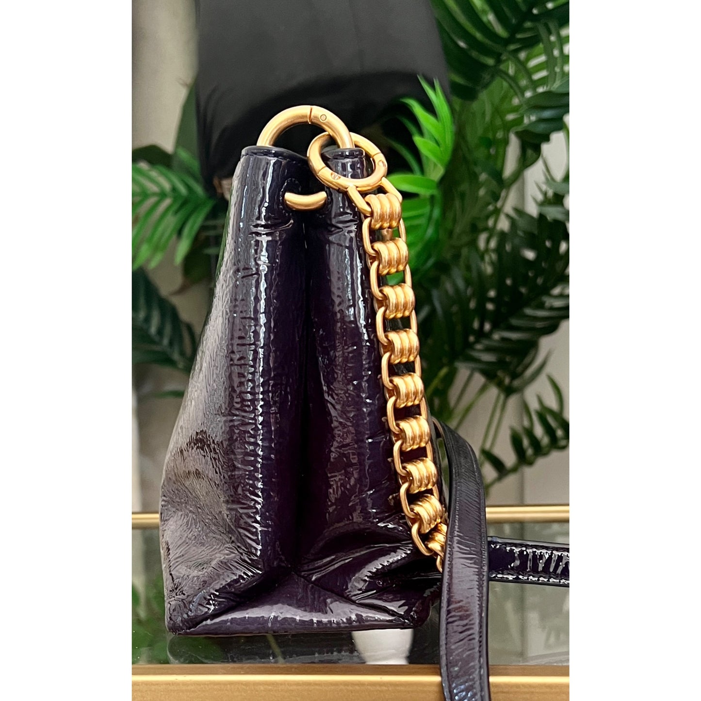 TORY BURCH BLUE CRINKLE LEATHER PRICELLA HANDBAG  ✺✺