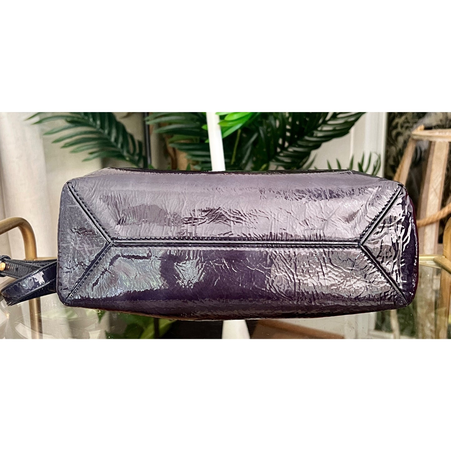 TORY BURCH BLUE CRINKLE LEATHER PRICELLA HANDBAG  ✺✺