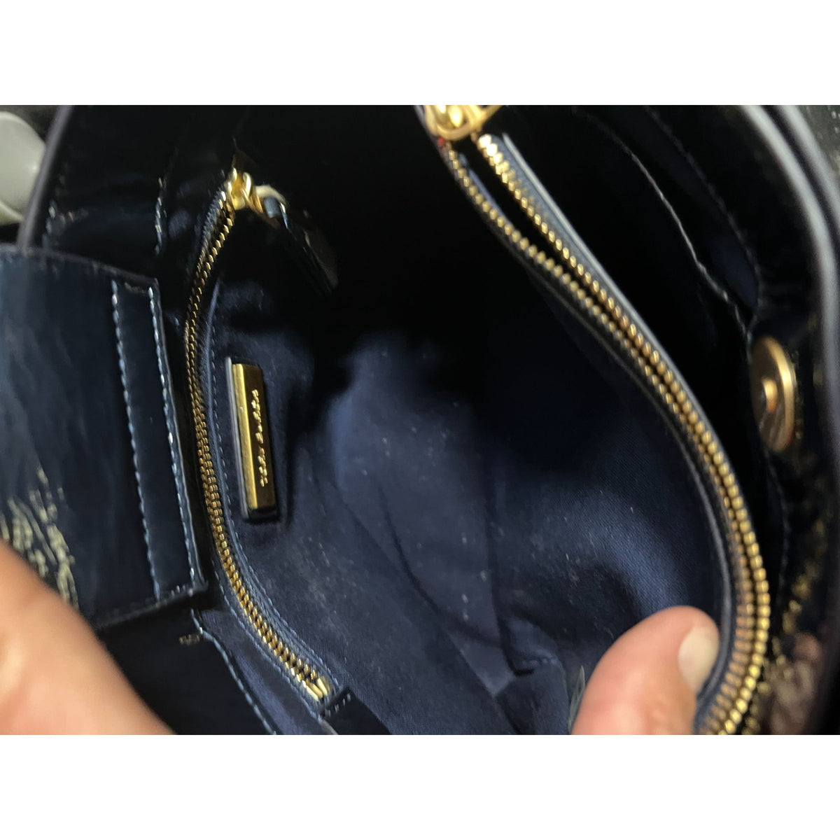 TORY BURCH BLUE CRINKLE LEATHER PRICELLA HANDBAG  ✺✺