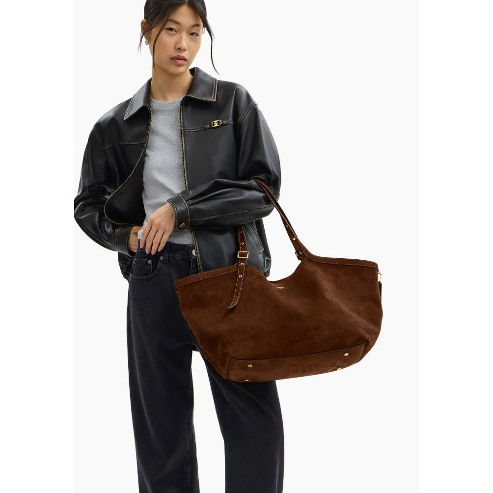 STUNNING! AUTHENTIC COACH GRAMERCY HANDBAG IN WARM BROWN SUEDE