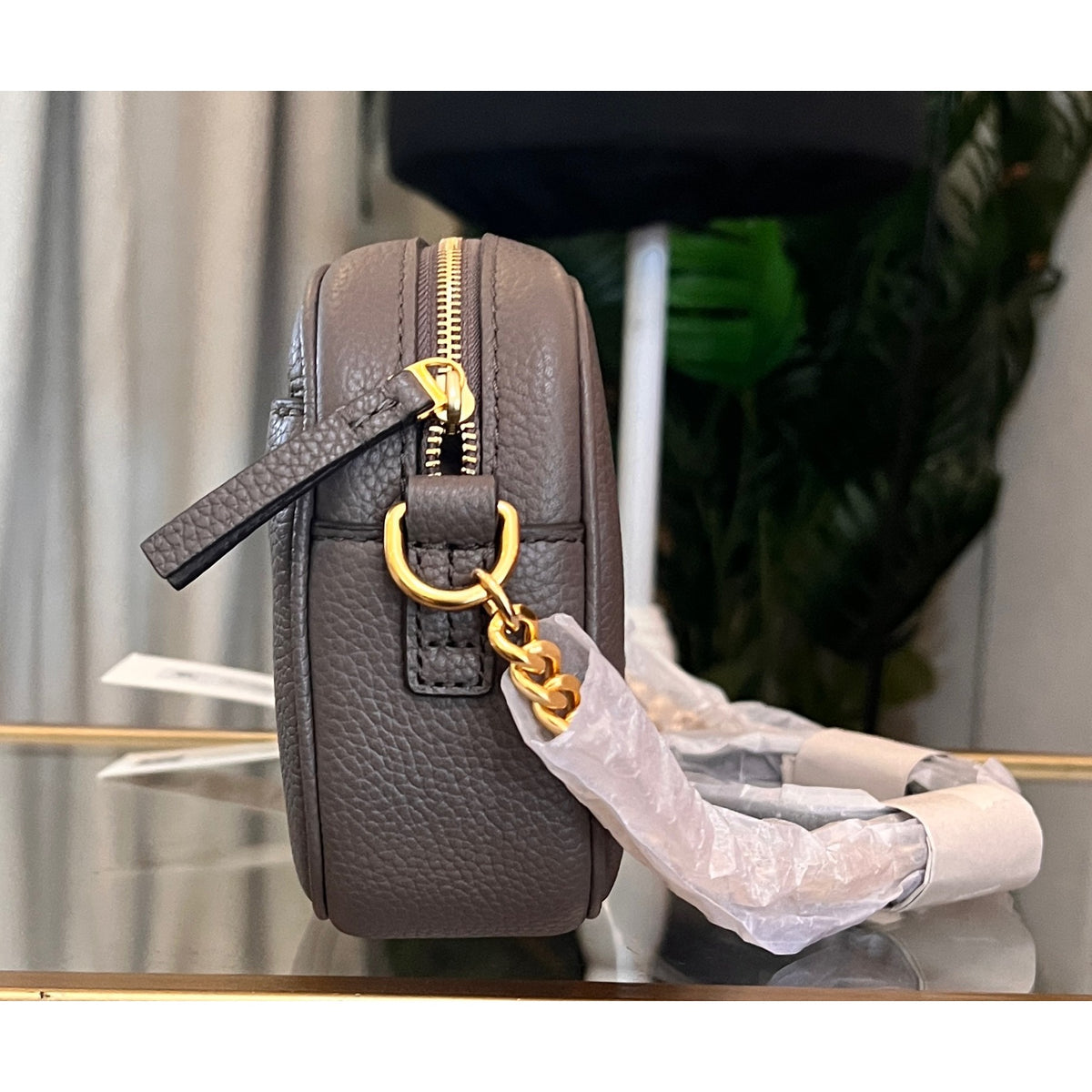 Tory Burch Taupe McGraw Camera Bag