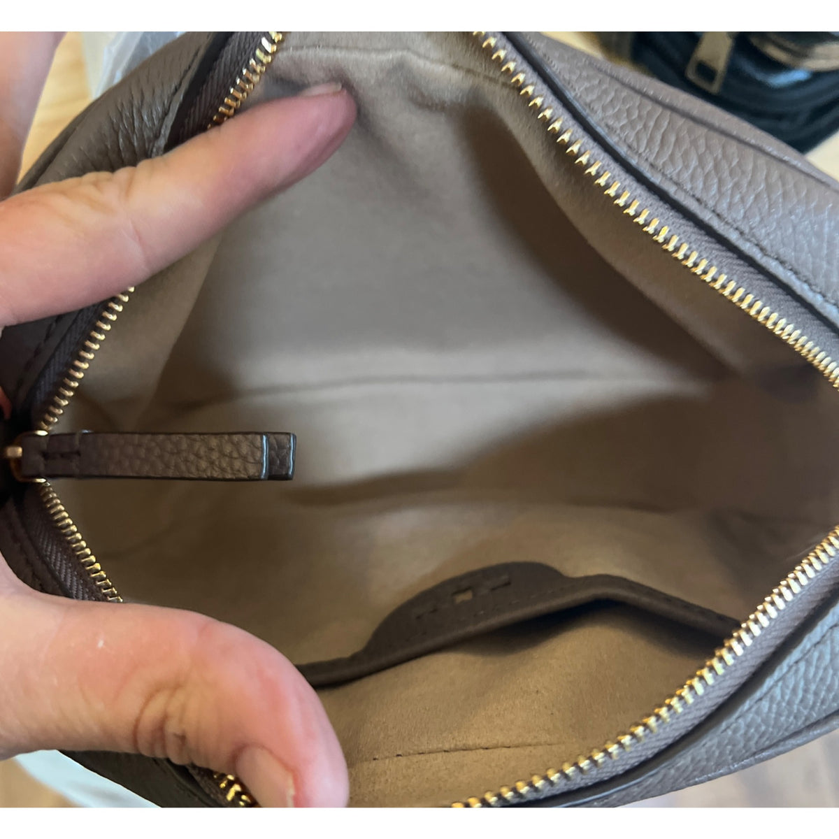 Tory Burch Taupe McGraw Camera Bag