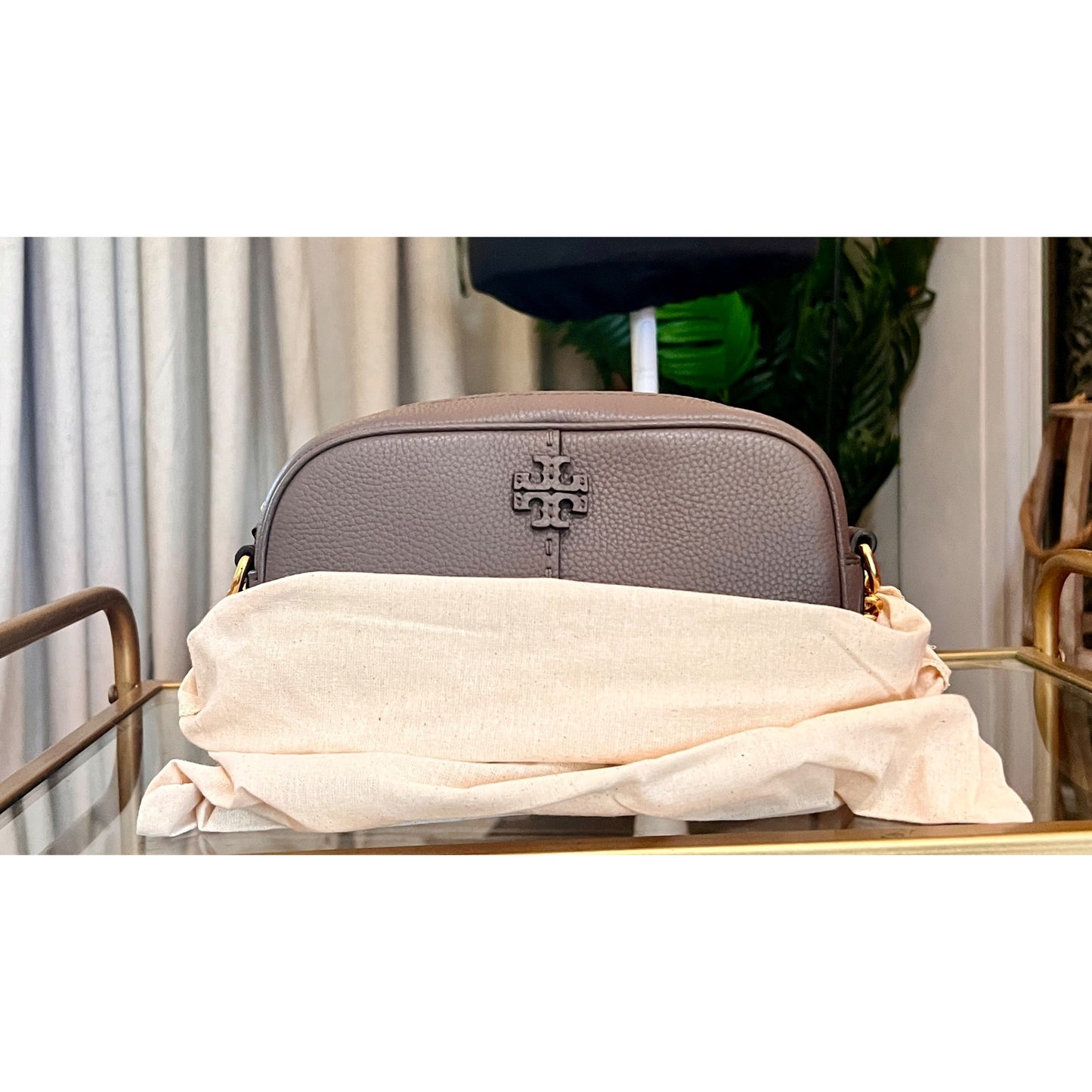 Tory Burch Taupe McGraw Camera Bag