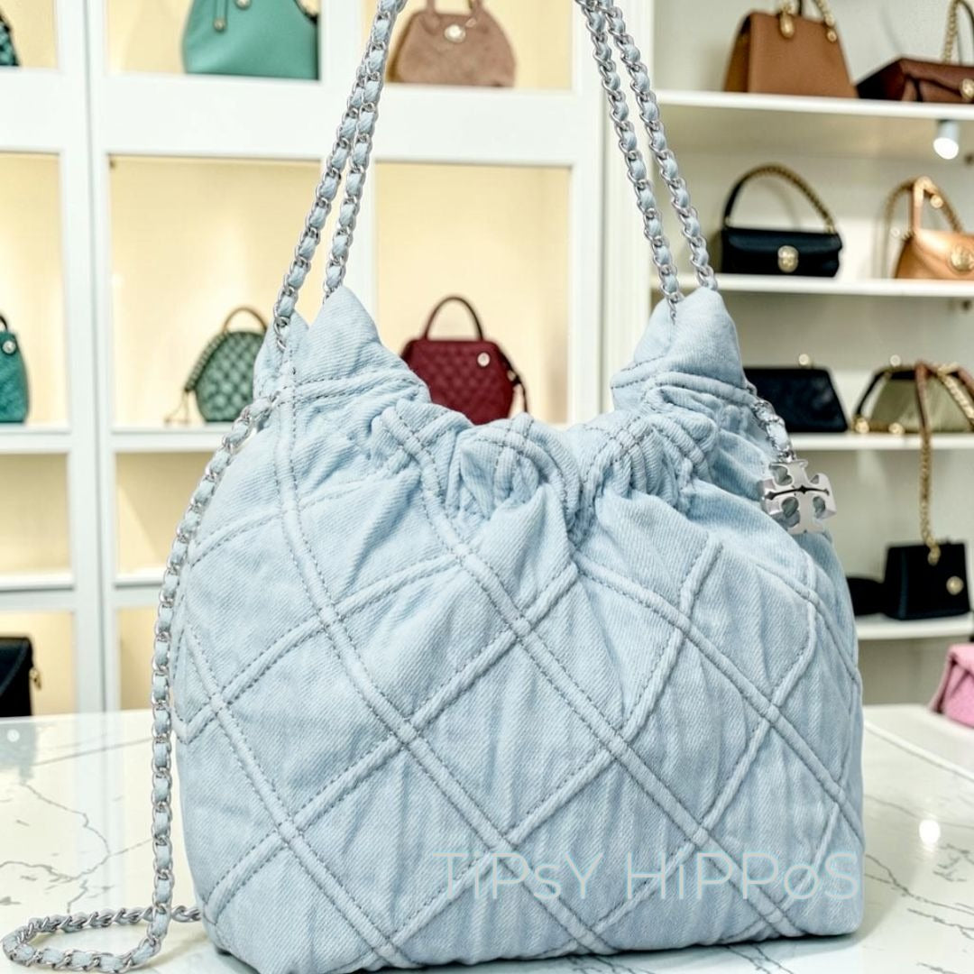 NEW!!  TORY BURCH FLEMING SOFT DENIM HOBO BAG/SHOULDER BAG 623T277P