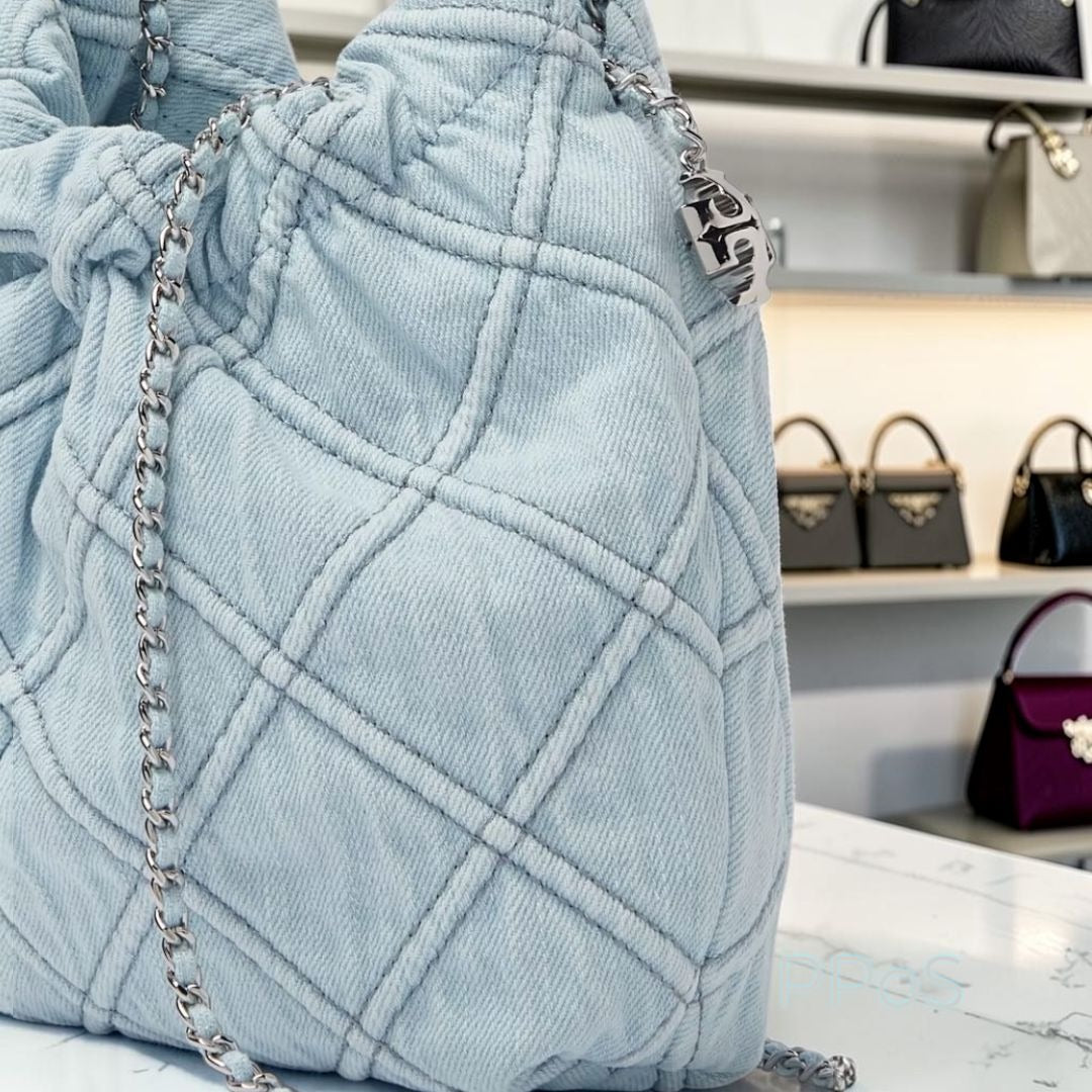 NEW!!  TORY BURCH FLEMING SOFT DENIM HOBO BAG/SHOULDER BAG 623T277P
